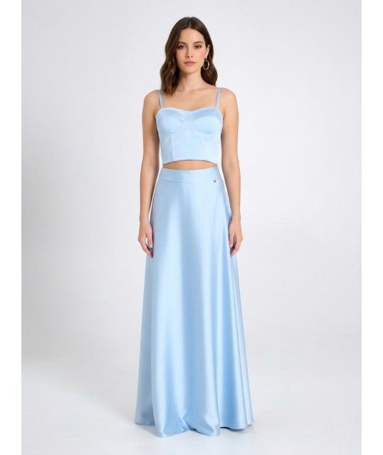 Crop Top Corset In Raso Con Coppe Rinascimento