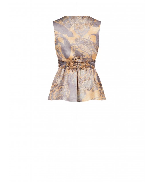 Rinascimento - Top à col en V et taille en satin