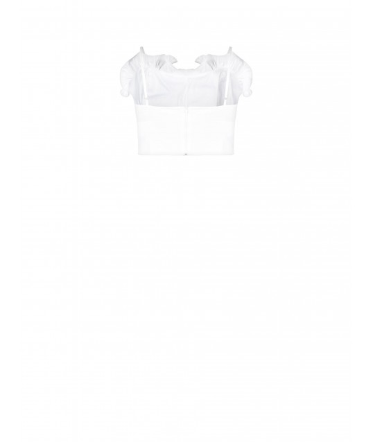 Top Corset Arricciato Con Rouches In Misto Cotone Rinascimento