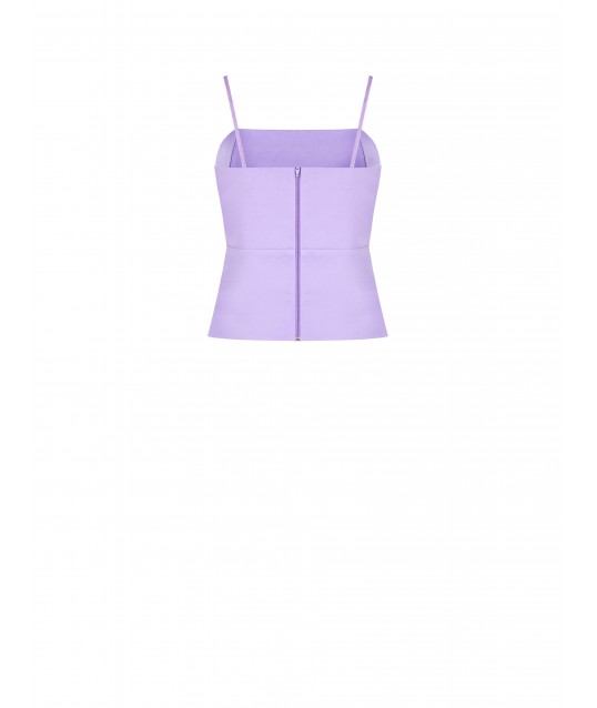 Bustier Crop Top en tissu technique avec strass Rinascimento