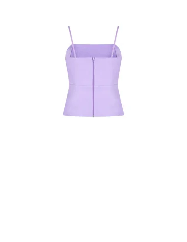Bustier Crop Top en tissu technique avec strass Rinascimento