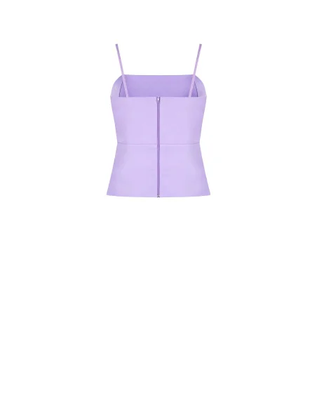 Crop Top Bustier In Tessuto Tecnico Con Strass Rinascimento