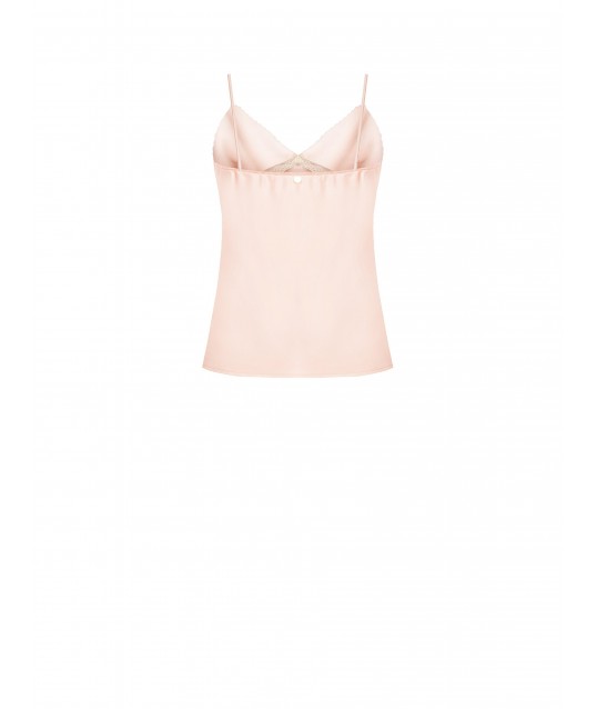 Pleated Satin Top With Lace Inserts Rinascimento