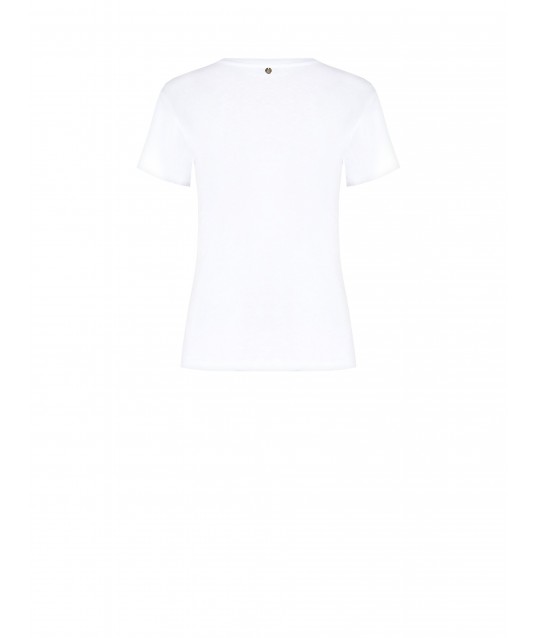 T-Shirt régulier en coton avec slogan laminé or Rinascimento