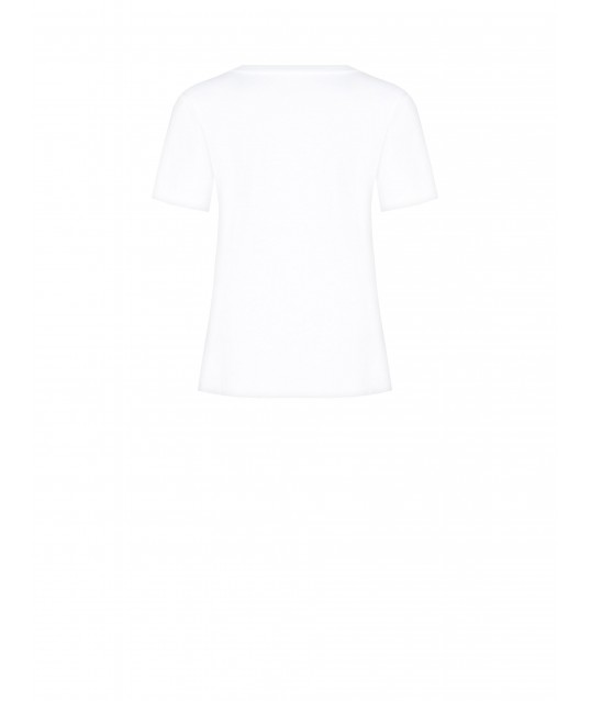 T-Shirt Regular In Cotone Con Stampa Cat Con Occhiali In Strass Rinascimento