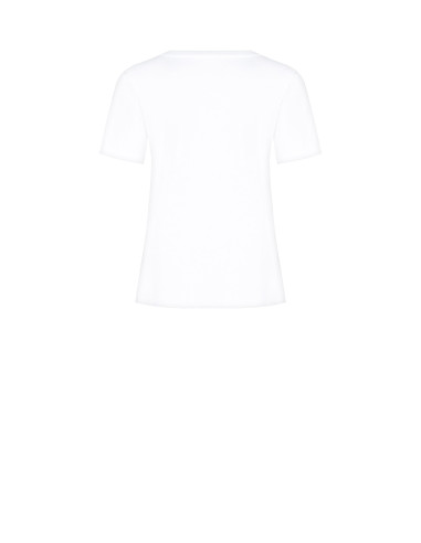 T-Shirt Regular In Cotone Con Stampa Cat Con Occhiali In Strass Rinascimento