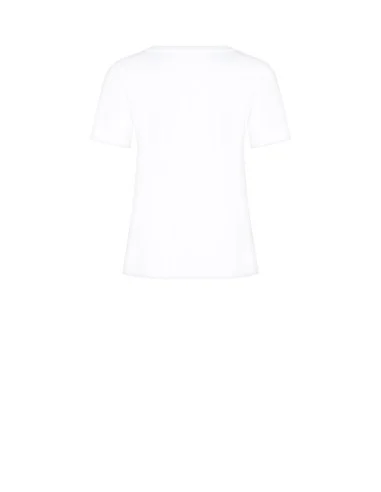 T-Shirt Regular In Cotone Con Stampa Cat Con Occhiali In Strass Rinascimento