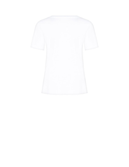 T-Shirt Regular In Cotone Con Stampa Cat Con Occhiali In Strass Rinascimento