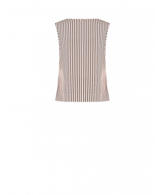 Rinascimento - Top sans manches large en satin rayé