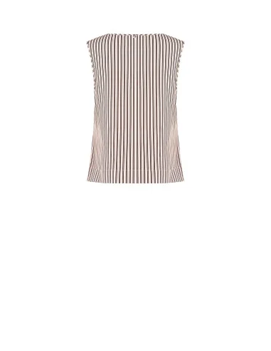 Rinascimento Striped Satin Wide Sleeveless Top