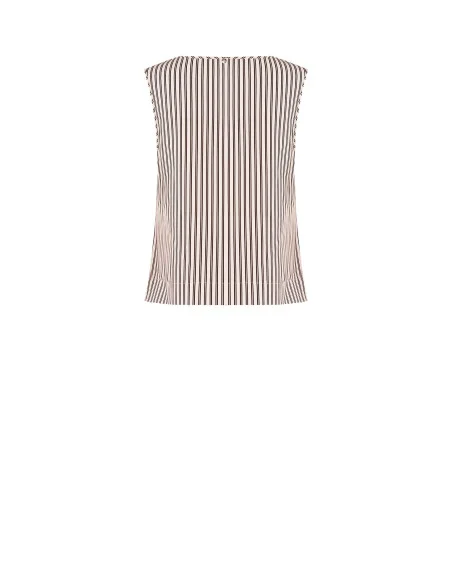 Rinascimento - Top sans manches large en satin rayé