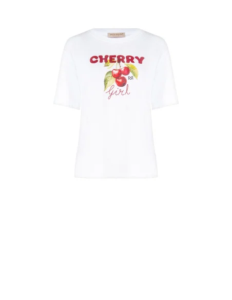T-Shirt en coton avec impression Cherry Rinascimento