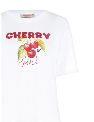 T-Shirt en coton avec impression Cherry Rinascimento