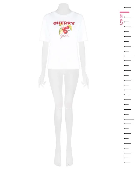 T-Shirt en coton avec impression Cherry Rinascimento