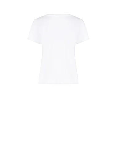 Grand T-Shirt en coton avec imprimé lapin et perles Rinascimento