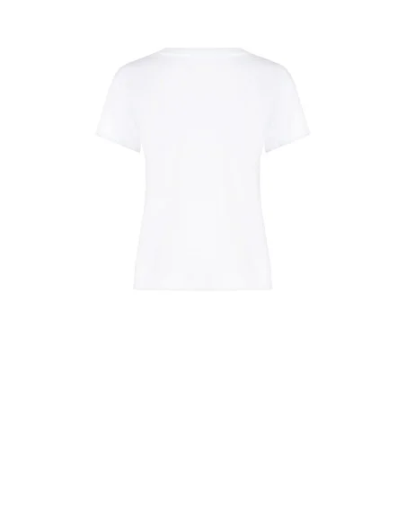 T-Shirt Ampia In Cotone Con Stampa Bunny E Perle Rinascimento