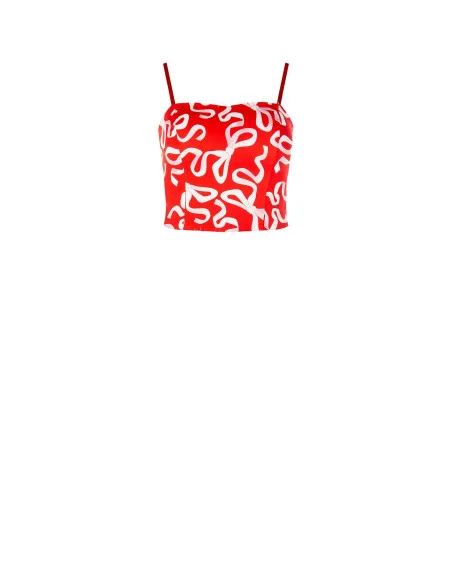Bustier Crop Top with Bow Pattern Rinascimento