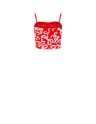 Crop Top Bustier Con Motivo Fiocchi Rinascimento