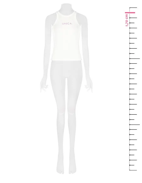 Top brodé en coton Rinascimento Lilas sans couture avec Slogan