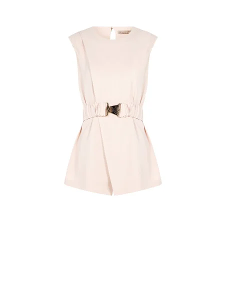 Fluid Fabric Long Top With Elasticated Belt And Matching Straps Rinascimento