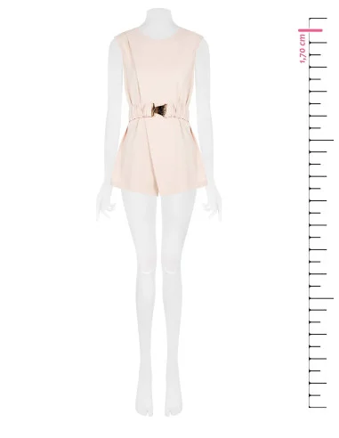 Top long en tissu fluide avec ceinture élastique et bretelles assorties Rinascimento