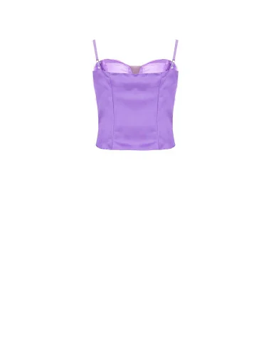 Crop Top Bustier In Tulle Con Rose Rinascimento