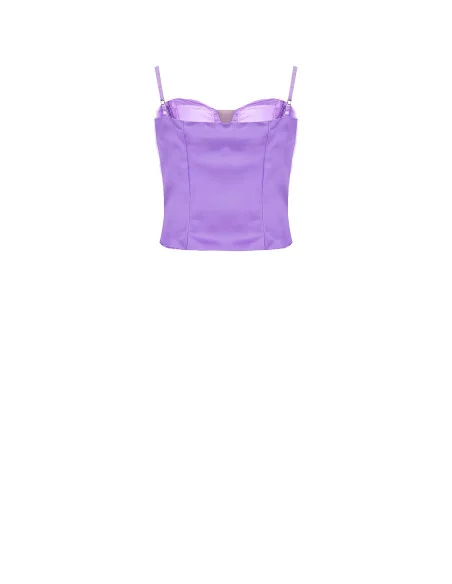 Crop Top Bustier In Tulle Con Rose Rinascimento