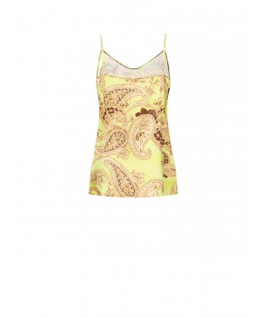 Fluid Printed Satin Rinascimento Top