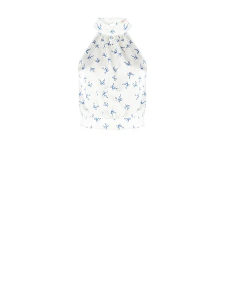 Satin Bow Pattern Rinascimento Top