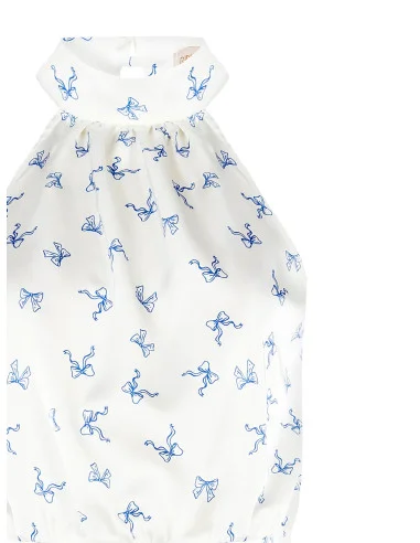 Satin Bow Pattern Rinascimento Top