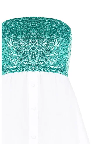 Chemise à bandes avec détails pailletés Rinascimento
