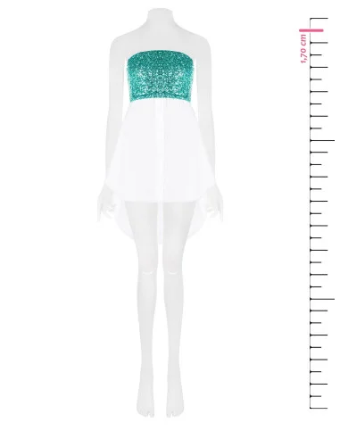 Chemise à bandes avec détails pailletés Rinascimento