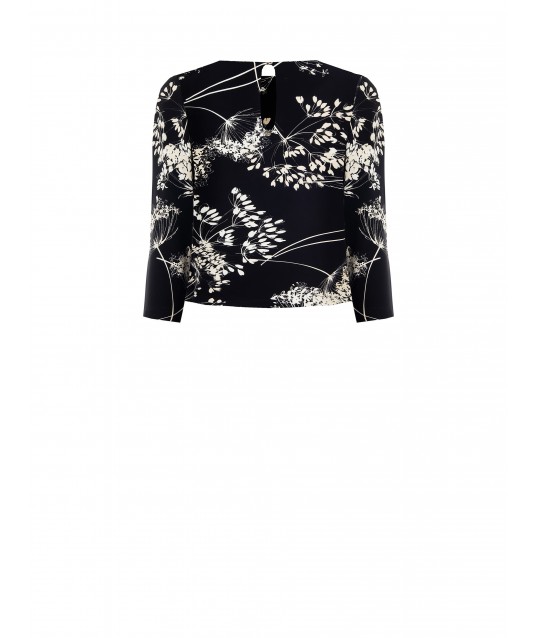 Rinascimento Printed Fluid Fabric Blouse