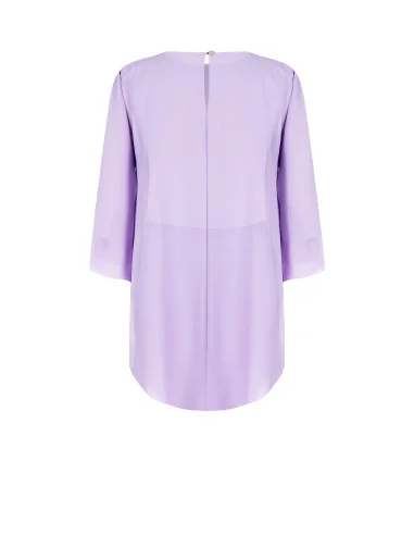 Blusa Ampia Asimmetrica In Raso Con Maniche Effetto Mantella Rinascimento