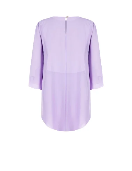 Blusa Ampia Asimmetrica In Raso Con Maniche Effetto Mantella Rinascimento