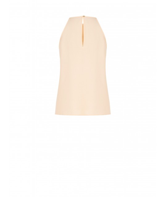 Blusa Fluida A Trapezio In Raso Opaco Con Rose Rinascimento