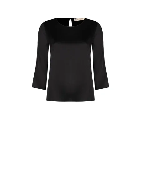 Blusa Ampia Quadrata In Raso Con Maniche A 3/4 Rinascimento