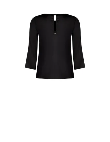 Wide Square Satin Blouse With 3/4 Length Sleeves Rinascimento