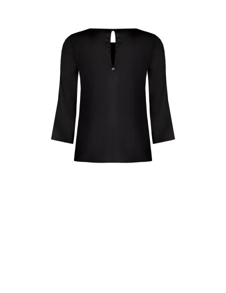 Wide Square Satin Blouse With 3/4 Length Sleeves Rinascimento