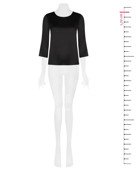 Wide Square Satin Blouse With 3/4 Length Sleeves Rinascimento