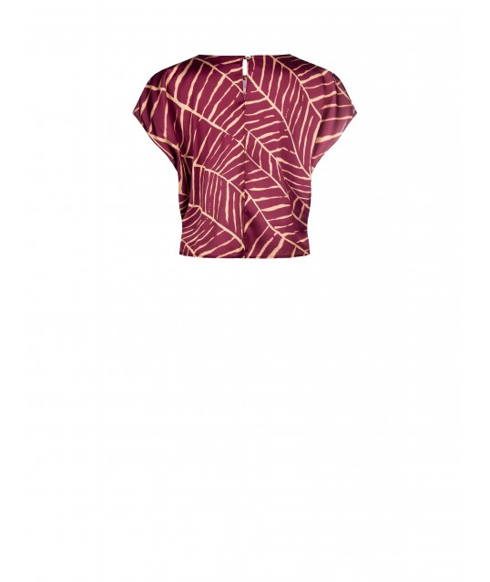 Blusa Manica Corta In Raso Stampata Rinascimento