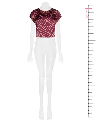 Rinascimento Printed Satin Short Sleeve Blouse