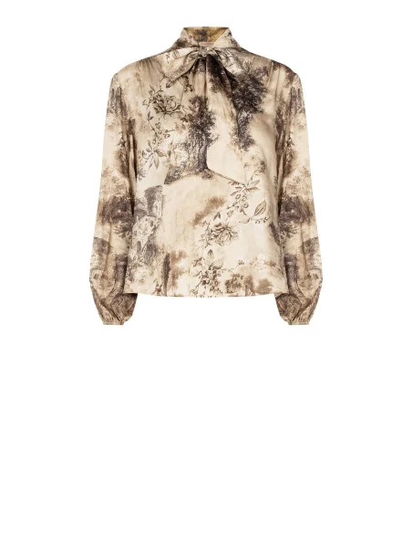 Blusa Fluida In Viscosa Con Cravattino Rinascimento