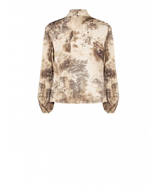 Fluid Viscose Blouse With Tie Rinascimento