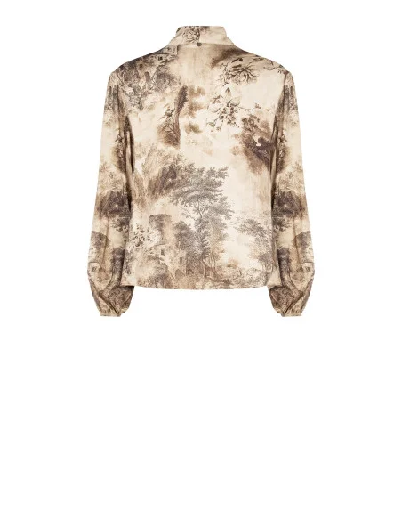 Blusa Fluida In Viscosa Con Cravattino Rinascimento