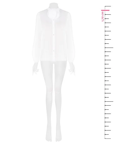 Chemise ample en coton avec broche en forme de fleur et boutons en nacre Rinascimento