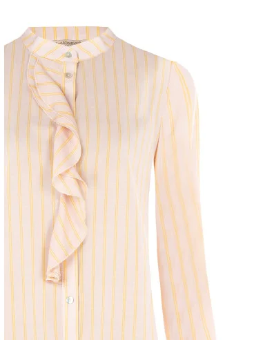 Camicia Regular In Tessuto Leggero Con Volant Rinascimento