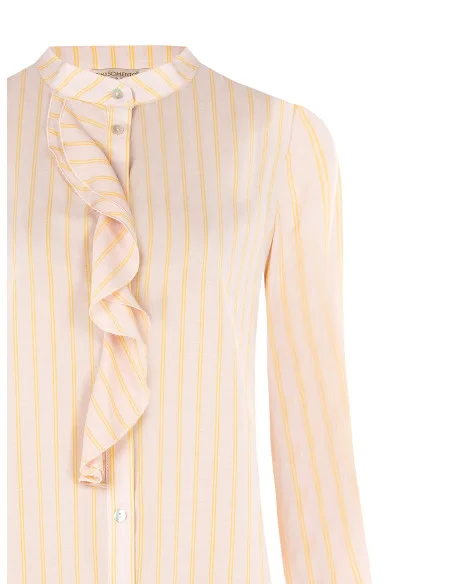 Regular Shirt In Light Fabric With Ruffles Rinascimento