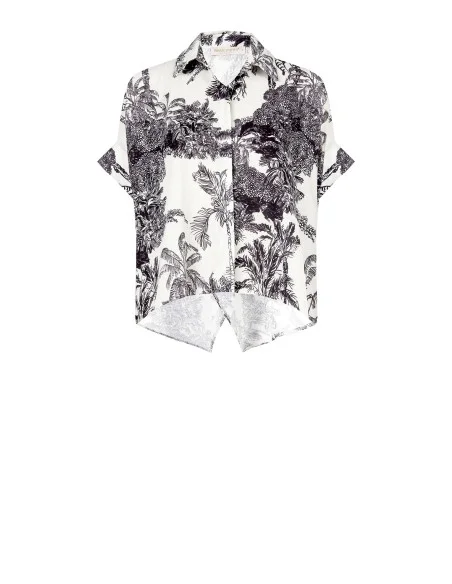 Camicia Over Asimmetrica Motivo Jungle Rinascimento