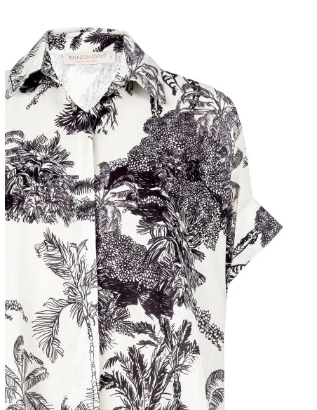 Camicia Over Asimmetrica Motivo Jungle Rinascimento